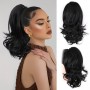Extensie de par coada ondulata cu cleste 30 cm  Brunet (Negru) Cod SS30529-1# 